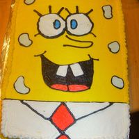 Spongebob I was going to do a piping gel transfer for his face, but my printer was being stubborn, so this is all freehand...