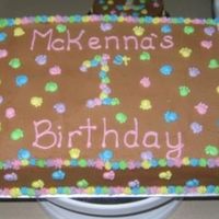 Puppy Paw Cake This was a first birthday cake, the pastel puppy paws were to match napkins.