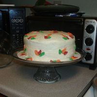 Fall Leaves Cake Pumpkin cake with cream cheese frosting, simple leaves...