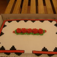 A Navajo Basket Design Cake This is a full sheet cake with whipped cream icing. It is a Navajo Wedding Basket Design cake. It takes time and patience to mak but i...