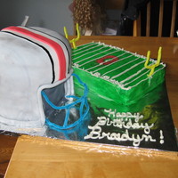 Ohio State Helmet This is my first helmet it turned out ok. Not my best work but it was cute for my nephew. I used 8in cakes 4 of them then shaped the layers...