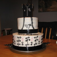 White Sox Cake DID THIS FOR MY FRIENDS 40TH BIRTHDAY TO SHIRT ON TOP IS A CUZY. SHE LOVED IT.