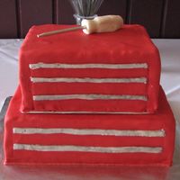 Tool Chest This was the grooms cake for my sisters wedding. It was chocolate fudge cake with whipped chocolate ganache.