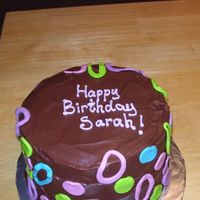 Chocolate With Fondant Circles I decorated this cake for my 11th Birthday. It tasted so good with the mint chocolate chips in it!