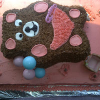 Teddy Bear Baby Shower This cake was for a last minute baby shower. Sheet cake with and teddy bear shape on top. All chocolate - cake, buttercream icing...all...