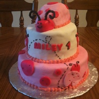 Pink Lady Bug This cake was for a good friend's granddaughter. Miley was One Year old! She used the top "lady bug" as the smash cake!...