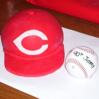 Cincinnati Reds Ball Cap Made this for my husband's 40th birthday.