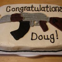 Gun Cake This was made for hubby's co-worker. AR-15 was was hand drawn. TFL!