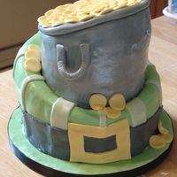 Whimsical St. Paddy's Cake CSM. This was my first whimsical cake. Butter Pecan and Red Velvet. I was VERY happy with how it turned out. Covered in fondant and pearl...