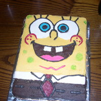 Spongebob 2nd son's 3rd bday cake..buttercream icing and fondants in some parts..did this cake with very few store bought colors which i had. he...