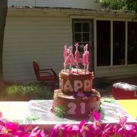 21St Birthday Cake made this for a dear friends birthday. chocolate cake with strawberry filling and chocolate buttercream icing. all decorations are fondant...