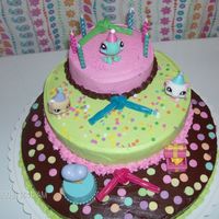 Little Pet Shop Cake For Hay-Hay This was for my baby sisters 6th birthday. She is obsessed with Littlest Pet Shop right now, so my mom gave me free reign to do whatever I...