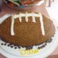Football Cake cake for my newphew.. cho. cake with cho. buttercream frosting..