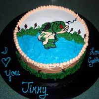 Fishing Cake Client just wanted to say I love you to her BF. Got the idea from a CC, thank you for the idea, forgot their name