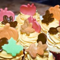 Fall Themed Cupcakes BC swirl, fondant accents