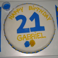 Gabriel's 21St Birthday Cake A cake for my cousin's birthday...He get's one every year from me. :) Made with fondant.