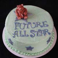 Football Shower This couple wanted a football themed shower cake and this is what I came up with. They actually saved the bear from the shower because she...