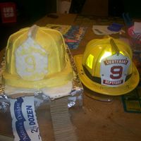 Fire Helment my first fire helment and my first 3-d cake ever