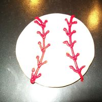 Baseball Cookies I Made For My Sons College Team. They Went Crazy Over Them :) 