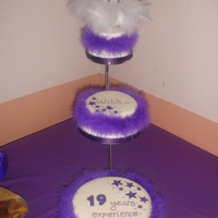 40Th Birthday Cake This was my 40th birthday cake... it is 3 tiers of sponge cake covered in fondant icing. Top tier has a diamante 21 with ivory feathers and...