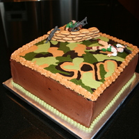 Call Of Duty - Modern Warfare This cake is a double 10" square covered in buttercream. I used little cookies for the sandbags. I wanted to use red gel for blood on...