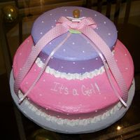 Lavender And Pink Baby Shower Cake Buttercream finish.