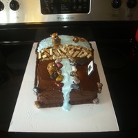 Beaver Dam/x Box I know the frosting looks horrible but oh well. It was my nephews birthday and his nickname is Beaver so I decided to make him a Beaver Dam...