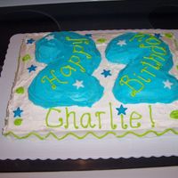 22Nd Birthday Cake I made this cake for my husband's 22nd birthday. Its the first I've done, but I thought it came out cute. Kind of funky.