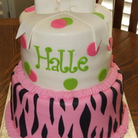 Zebra Stripe Baby Shower Cake 
