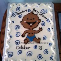 Baby Shower Cake For A Baby Boy I was asked to make this cake by replicating the motif the used for the baby shower