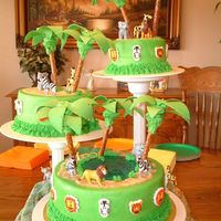 Jungle Cake For Baby Shower My daughter picked this cake from the Wilton book for her baby shower. The baby's room has a jungle animal theme. It was my first cake...