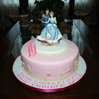 Cinderella Birthday Cake 10" Round. Wedding White Cake with Madagascar Vanilla Swiss Meringue Buttercream. Fondant and Royal Icing Accents, Disney's...