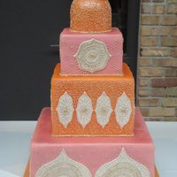 Indian Inspired Henna Cake Indian Inspired Henna Cake - My entry for the 2010 Cake Show hosted by the Bonnie Gordon School. 6", 8", 12" square foam...