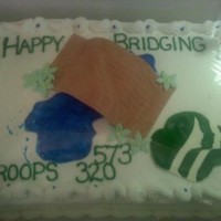 Daisies Bridging Ceremony Not my Cake, client brought me a plain white frosted cake for me to decorate for their troops Bridging Ceremony.