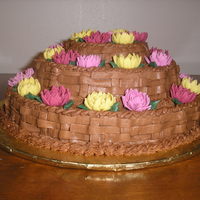 Autumn Colors I have a pan that makes a three tier cake, 10-8-6 inch tiers, 3 inch tall finished cake.