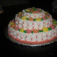 Baskets Of Roses This cake was for a bake sale, but would be lovely as a Mother's Day cake. It was baked in a single pan that looks like a three tier...