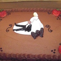 Grooms Cake Cake was a strawberry cake with a dark and milk choc icing. I call it a chocolate dipped strawberry cake. There was none left over!