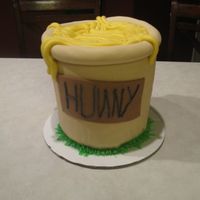 Hunny Pot This is a practice cake just to see if I could do it. WASC cake with strawberry cream cheese filling between bottom 3 layers and caramel...