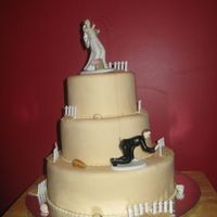 My First Wedding Cake! 12", 8", 6" WASC with beach theme. My first wedding cake and, of course I could pick apart the flaws all day long, but the...