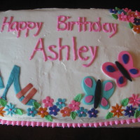 Butterfly Cake White Cake with Fresh Strawberry and cream cheese filling. Frosted with cream cheese buttercream and decorated with MMF and traditional...