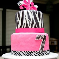 Zebra Pink Birthday Cake I made this for my daughter's 7th b-day! :)