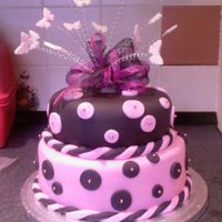 Pink And Black Birthday Cake 