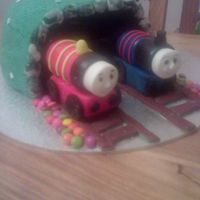 Thomas Tank And James The hill/tunnel was main part of cakethomas and james are both made from sugar pastemy nephew wouldnt let anyone have cake as would have to...