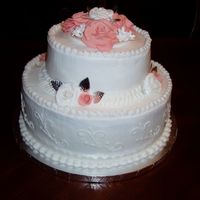 Wedding Cake A cake I did for a customer. Flowers are gumpaste. Still trying to perfect this technique!