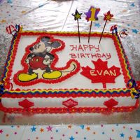 Mickey/canada Day My son was born on Canada Day so I wanted to incorporate the 2 themes in one.