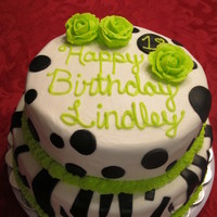 Birthday Cake The cake is a sour cream chocolate cake with butter cream icing.