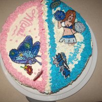 Half And Half Half for Girl w/handmade butterfly, Half for Hubby - Orlando Magic Theme