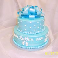 ...button Nose... Marble cake with buttercream & gumpaste bow