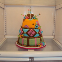 My Sister's B-Day Cake This is a cake I did for my sister's 25th birthday. Bottom and top layer is chocolate cake with cookies-n-cream filling. Middle layer...