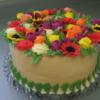 Fall Bridal Shower Cake Royal icing flowers, gluten free chocolate cake, buttercream icing